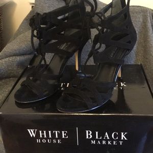 White House Black Market. Black. Suede. Size 7.